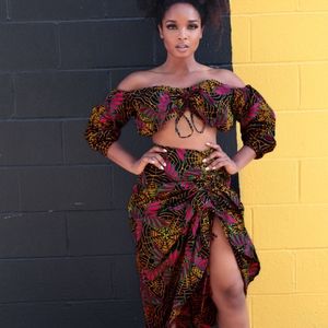 African print Crop Top and Skirt set Coord